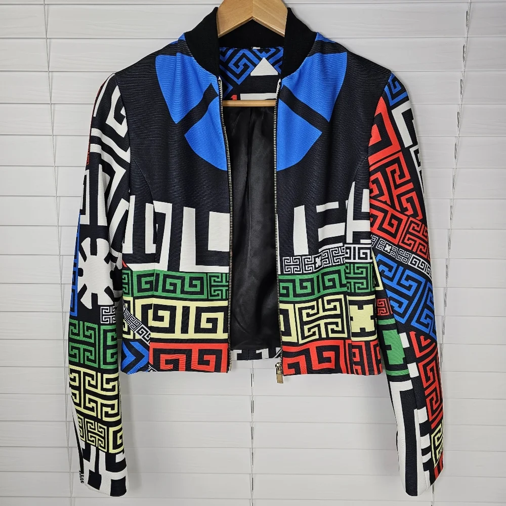 SHEIN Cropped Colorful Lined Jacket - Picture 1 of 15